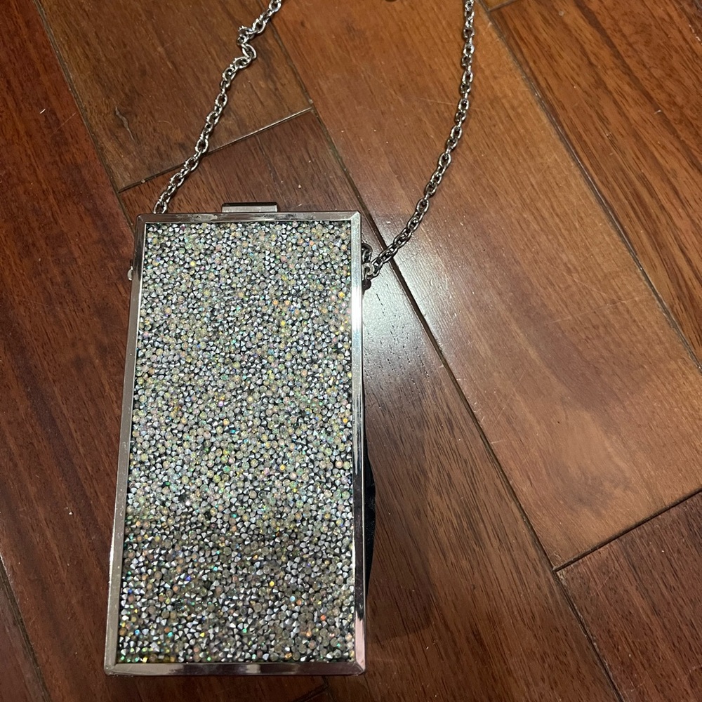 INC International Concepts Silver Sparkle Crossbody Bag